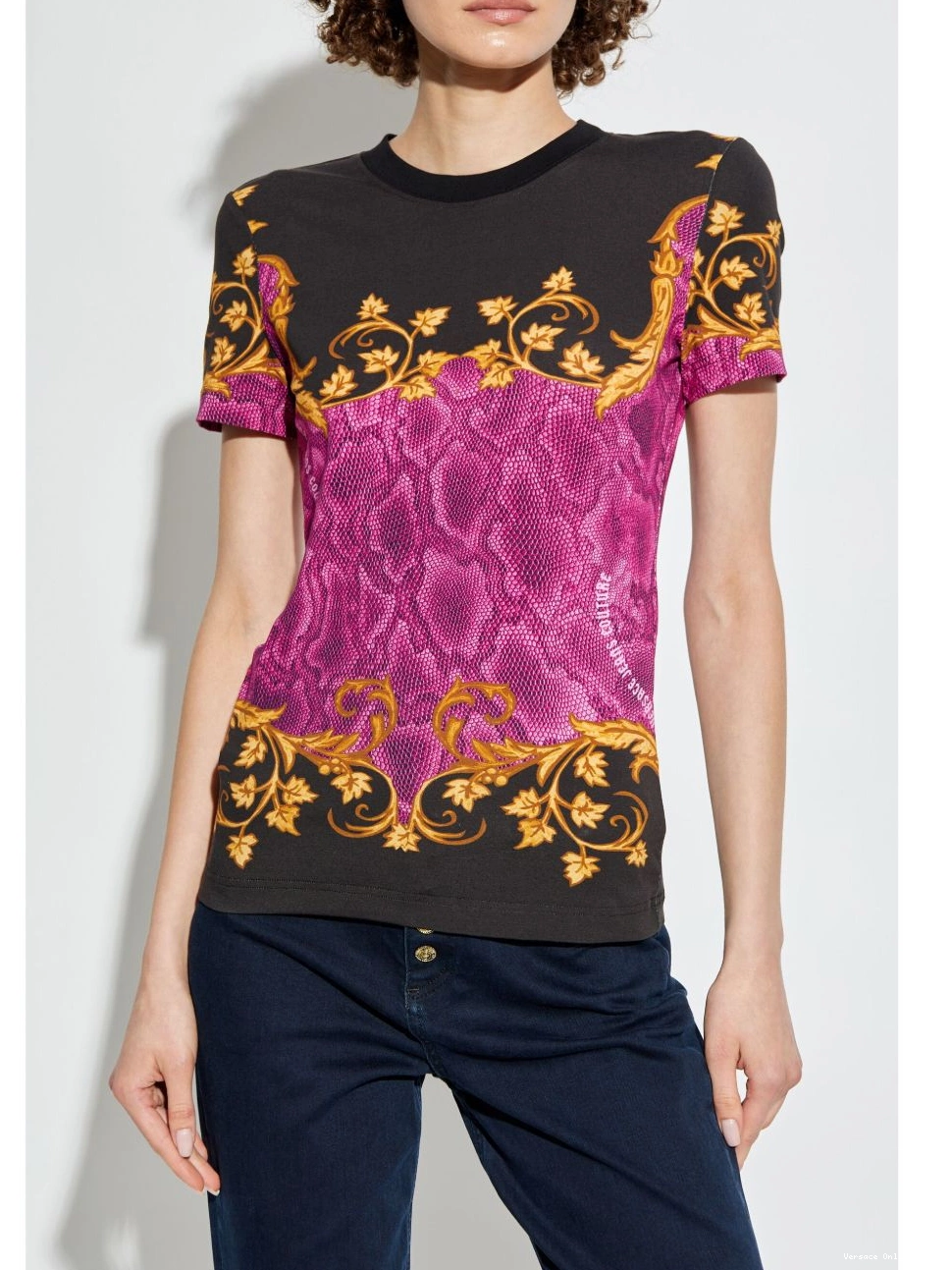 Cheap T-shirt snakeskin-print Versace Couture Women Jeans 0626